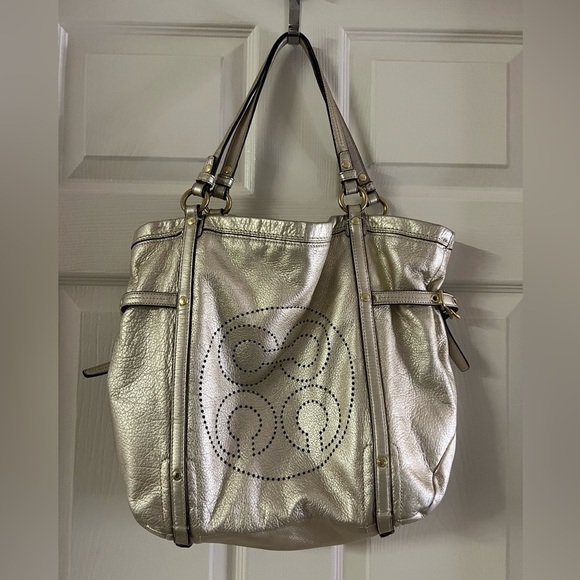 Coach Handbags - Coach Audrey metallic gold bag. Very good used condition!
